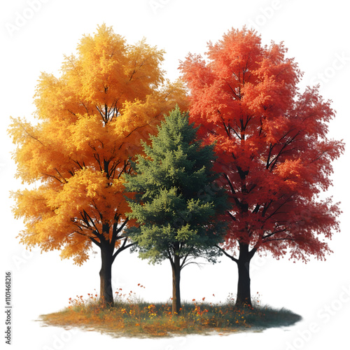 Autumn Trees Changing Colors Nature Scene Landscape Photography Outdoor Environment Vibrant Viewpoint Seasonal Beauty in Nature photo