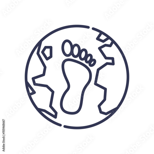 Footprint on Earth symbolizing human environmental impact.