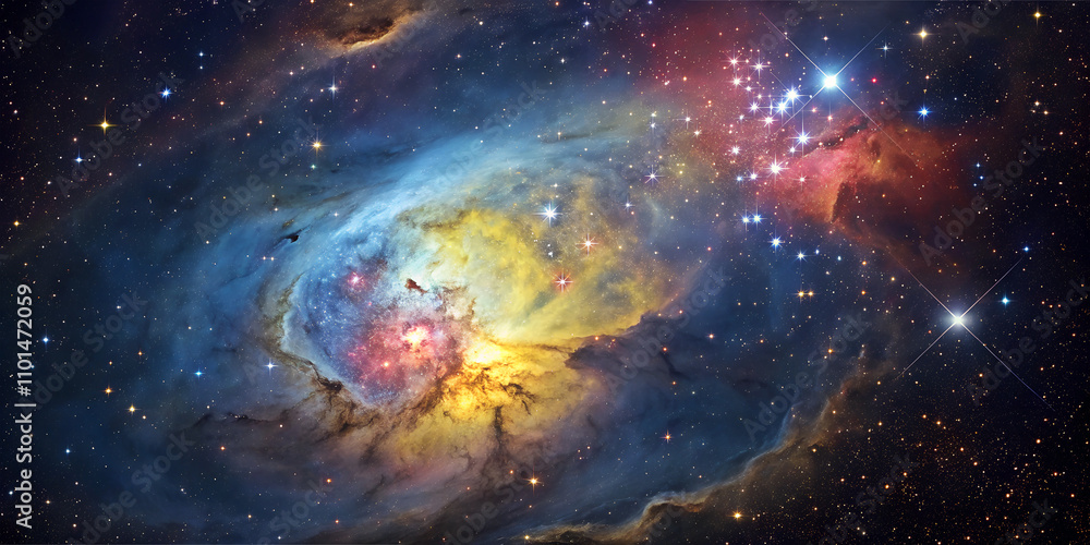 Fototapeta premium Celestial Symphony: The Enchanting Beauty of Colorful Nebulae in Deep Space