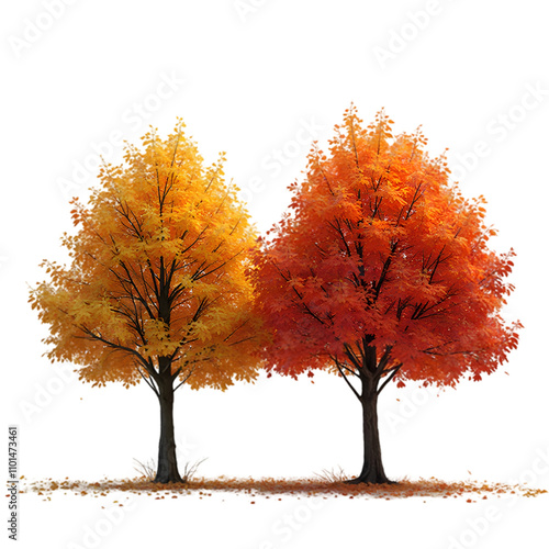 Autumn Trees Changing Colors Nature Park Photo Outdoor Eye-level Seasonal Beauty and Change photo