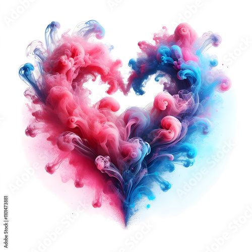 Abstract Heart Shape Smoke Illustration