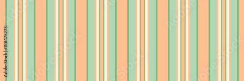Garment background seamless textile, pastel vertical fabric vector. Panjabi lines stripe pattern texture in orange and green colors.
