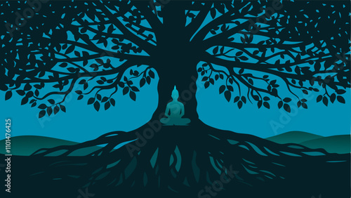 Buddha Under the Bodhi Tree: Enlightenment