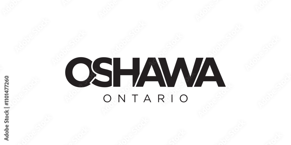 Obraz premium Oshawa in the Canada emblem. The design features a geometric style, vector illustration with bold typography in a modern font. The graphic slogan lettering.