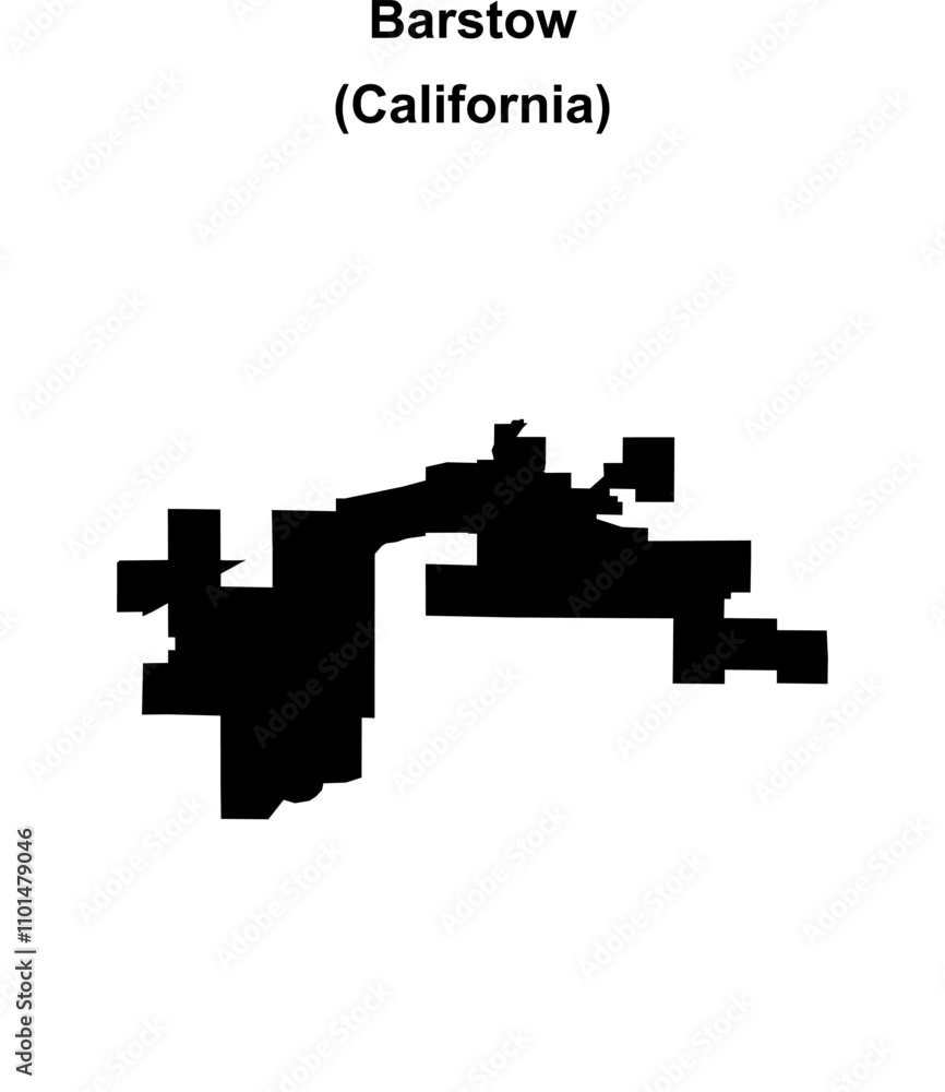 Fototapeta premium Barstow (California) blank outline map