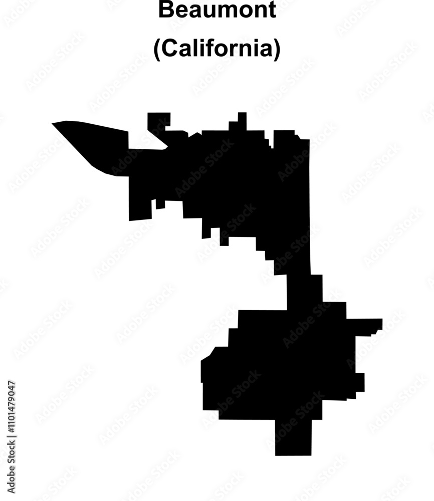 Beaumont (California) blank outline map Beaumont (California) blank outline map
