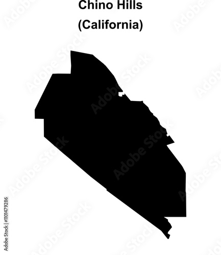 Chino Hills (California) blank outline map