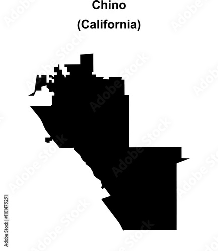 Chino (California) blank outline map
