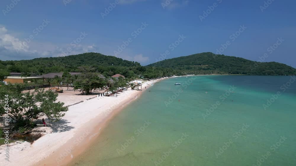 Paradise beach Drone 4k turquoise water white sand Vietnam Phu Quoc Sao beach Paradise beach Drone 4k turquoise water white sand Vietnam Phu Quoc Sao beach