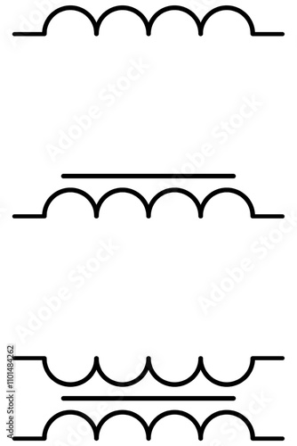 Three schematic electrotechnical signs - coil, coil with core and transformer