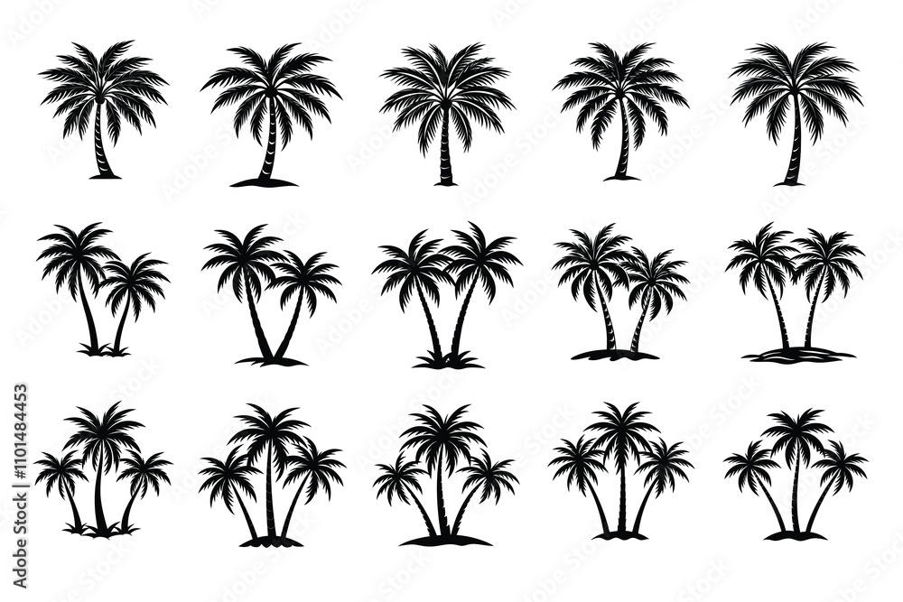 Naklejka premium set of palm trees