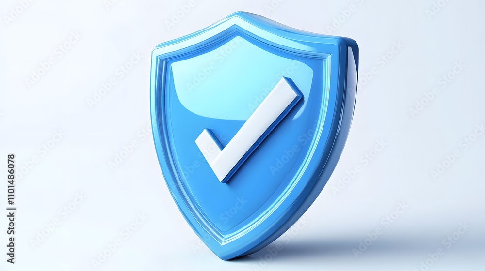 cartoon 3d Icon safety shield check mark perspective . Blue symbol security safety icon. Checkmark in minimalistic style. 3d vector illustration. white background cartoon 3d Icon safety shield check mark perspective . Blue symbol security safety icon. Checkmark in minimalistic style. 3d vector illustration. white background