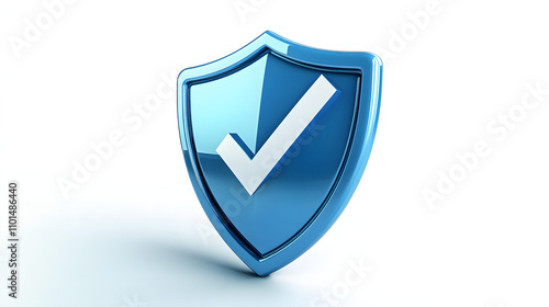 Free Download cartoon 3d Icon safety shield check mark perspective . Blue symbol security safety icon. Checkmark in minimalistic style. 3d vector illustration. white background	 - GFXLoad