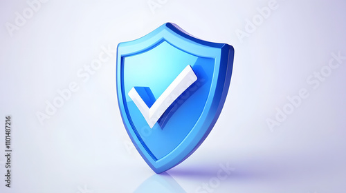 Free Download cartoon 3d Icon safety shield check mark perspective . Blue symbol security safety icon. Checkmark in minimalistic style. 3d vector illustration. white background	 - GFXLoad