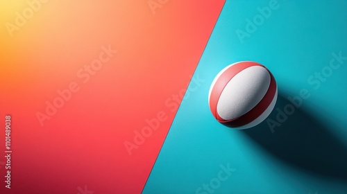 Basketball ball on a colorful surface with a shadow, frame , space for text