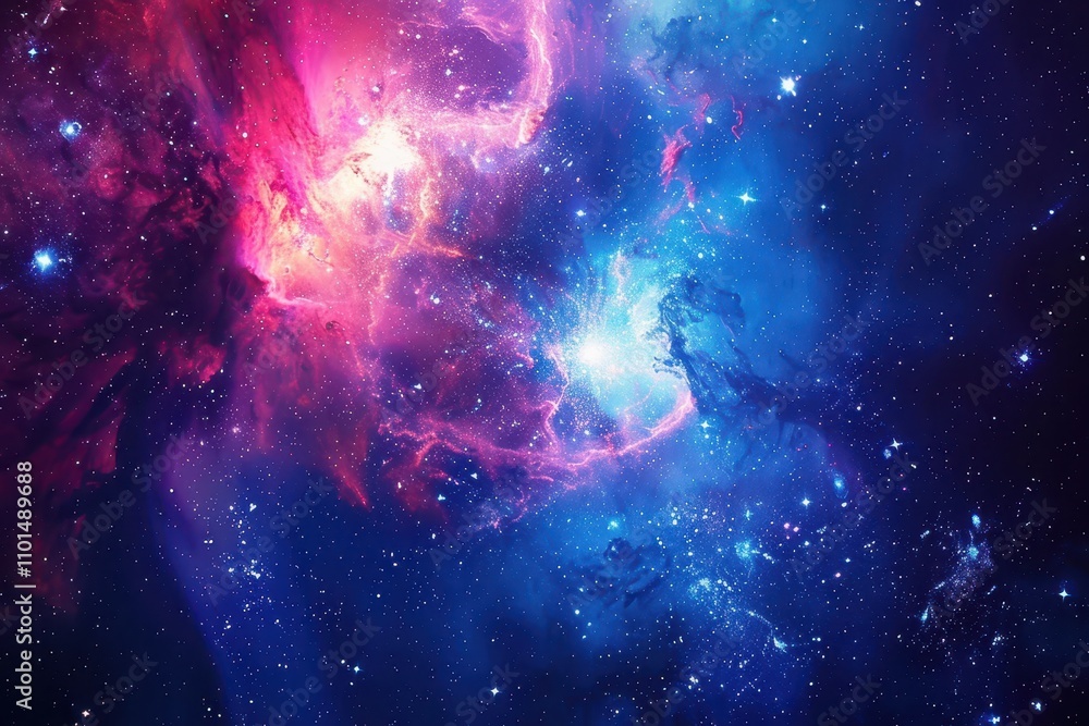 Glowing Nebula and Stars in the Cosmos Glowing Nebula and Stars in the Cosmos