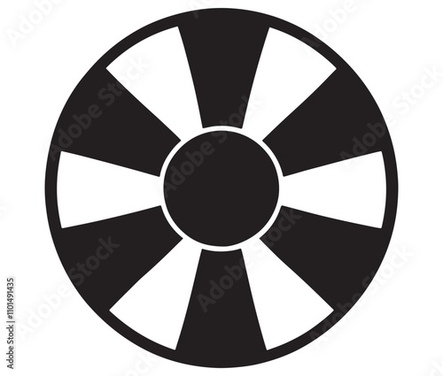 Silhouette radiation symbol on white background, nuclear power button icon