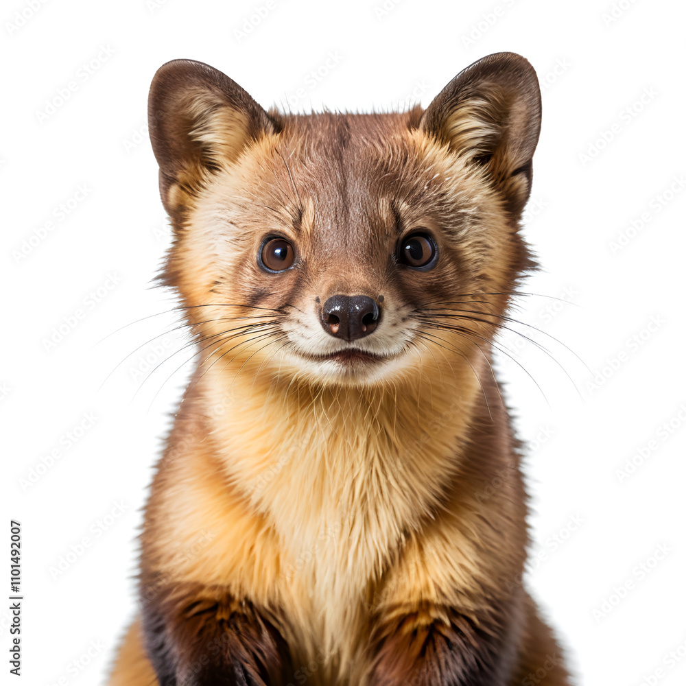 Obraz premium american marten on white background