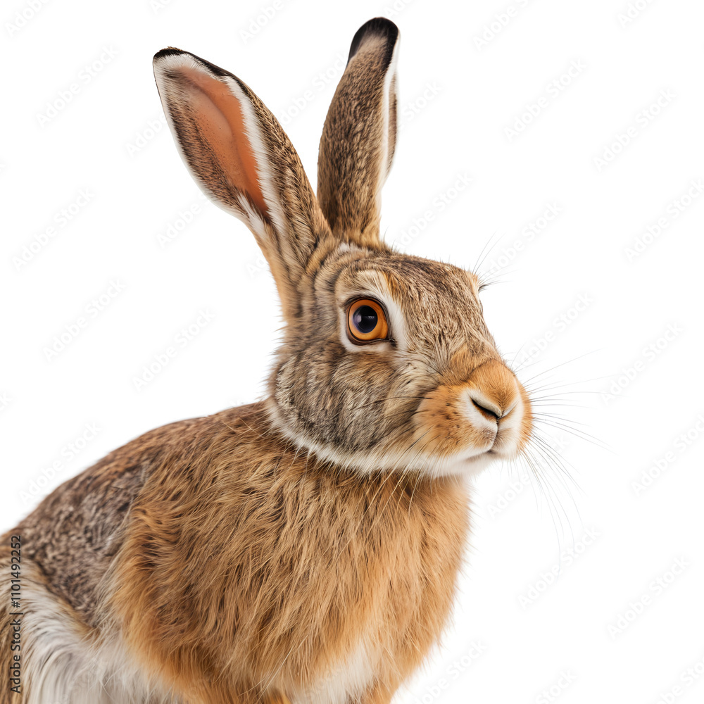 Fototapeta premium european hare on white background 