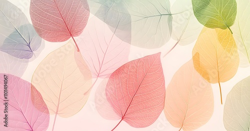 Delicate Skeletons of Translucent Leaves in Vibrant Hues