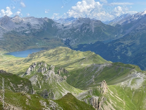 The alpine lake Tannensee or Tannen Lake in the Uri Alps mountain massif, Melchtal - Canton of Obwald, Switzerland (Kanton Obwalden, Schweiz) photo