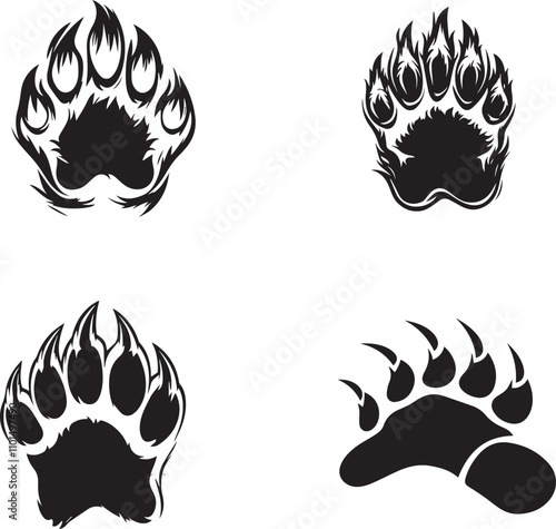 Black silhouette Paw animal design photo