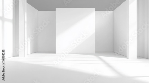 Wallpaper Mural Minimal trade show stand with blank white walls, open design, perfect for branding Torontodigital.ca