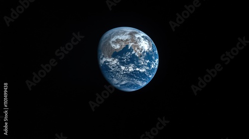 A view of Earth from space, showcasing its blue oceans and landmasses.