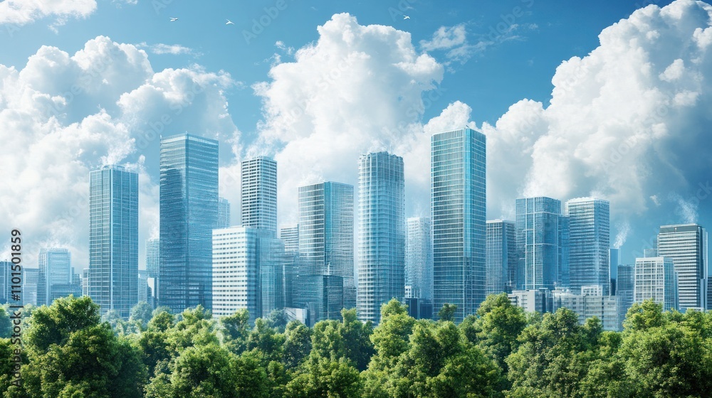 Fototapeta premium Air pollution control technology in large cities