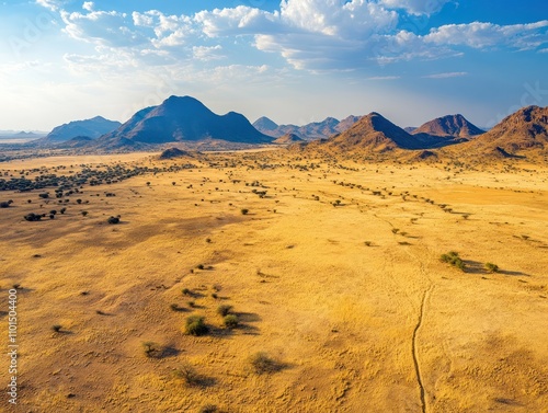 Climate-change vulnerable regions like expanding deserts and dry areas photo