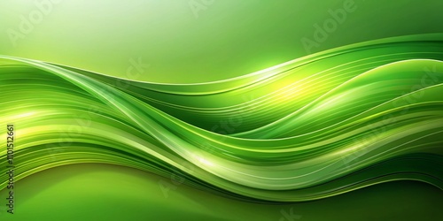 Abstract Green Business Lines with Wave Curves on a Smooth Gradient Background, Perfect for Eco-Friendly Themes and Corporate Sustainability Visuals