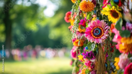 Harvest festivals with vibrant decorations and community celebrations photo