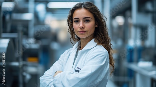 Confident Young Woman Scientist in Industrial Setting