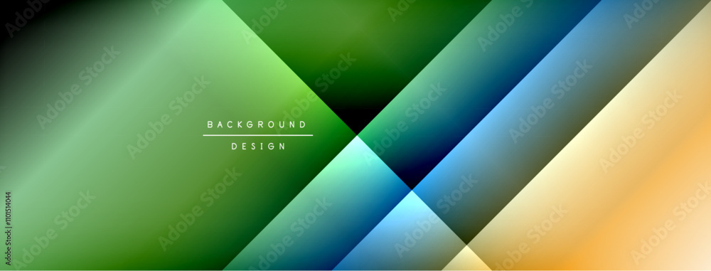 Fototapeta premium Dynamic shadow lines with gradient colors geometric background