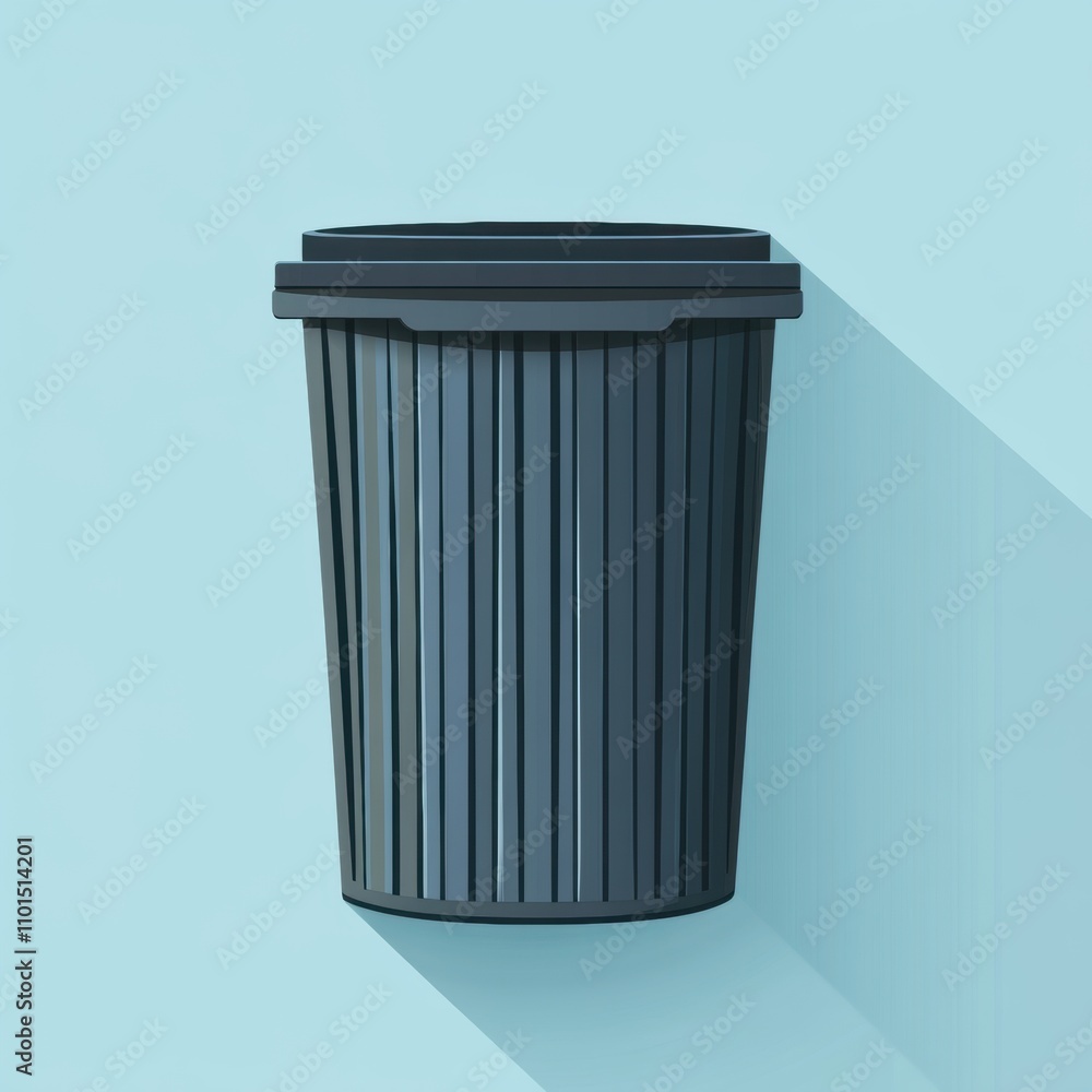 Modern Stylish Trash Bin on Soft Blue Background, Ideal for Home Decor and Waste Management Illustrations, Perfect for Eco-Friendly Concepts and Clean Living Spaces Modern Stylish Trash Bin on Soft Blue Background, Ideal for Home Decor and Waste Management Illustrations, Perfect for Eco-Friendly Concepts and Clean Living Spaces
