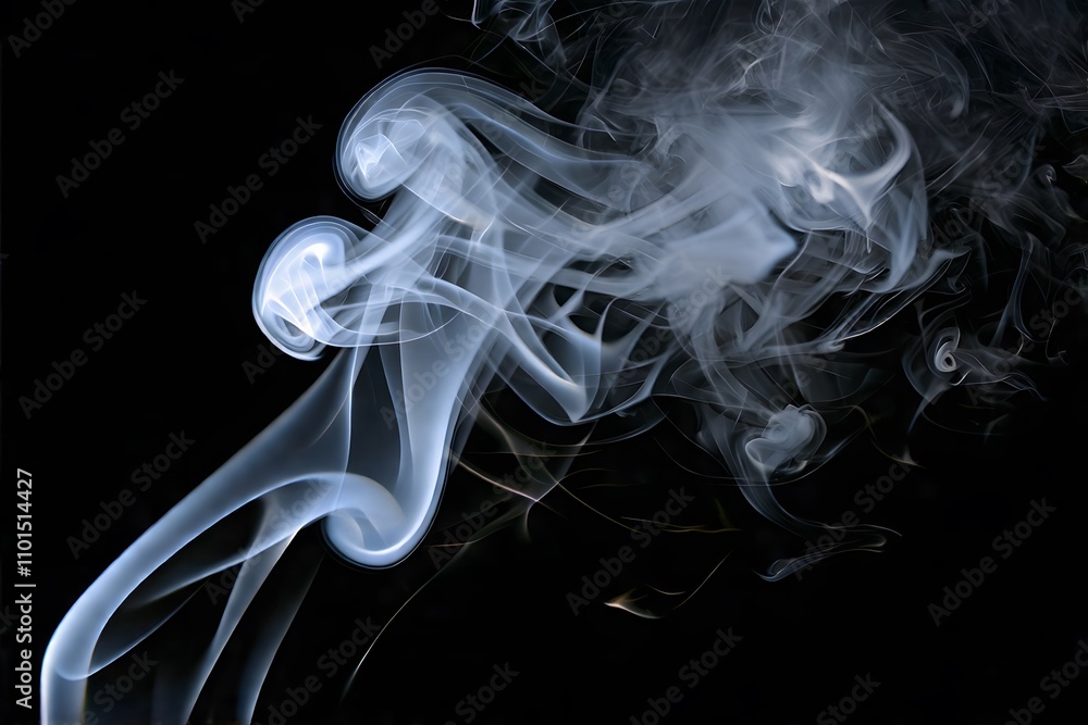 light smoke flying on black background studio light light smoke flying on black background studio light