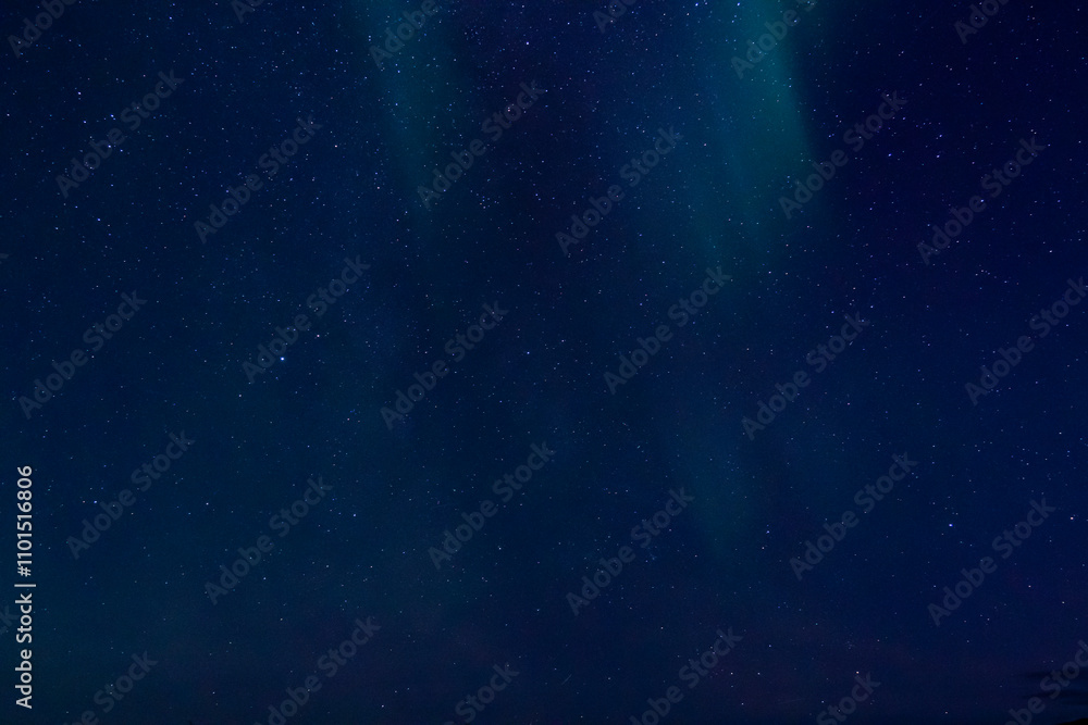 Fototapeta premium Northern Lights or Aurora Borealis seen from the Arctic Circle Train, Greenland