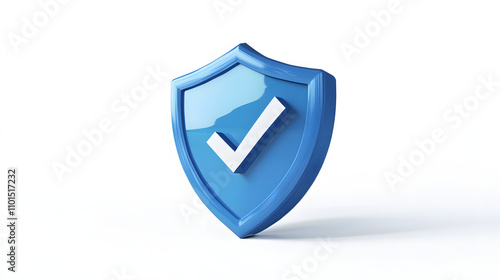 Free Download cartoon 3d Icon safety shield check mark perspective . Blue symbol security safety icon. Checkmark in minimalistic style. 3d vector illustration. white background	 - GFXLoad