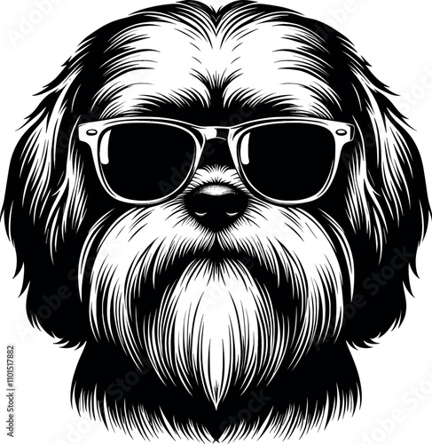 Lhasa Apso Vector Black Silhouette Cricut Design for T-Shirt