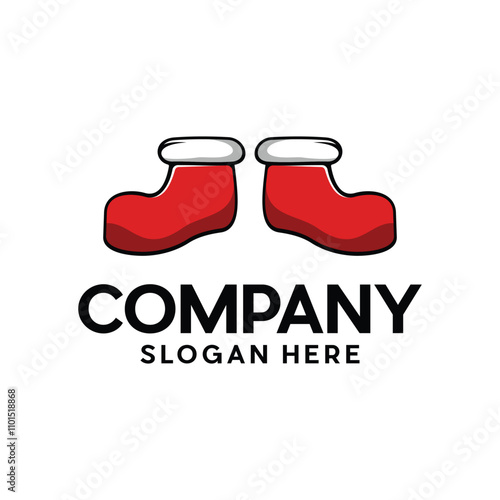 Shoes Winter element of Santa Claus costume, vector illustration for christmas