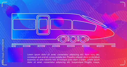 Abstract high-speed train-themed background featuring dynamic geometric patterns, colorful waves, and sleek design lines, evoking motion and futuristic innovation.
