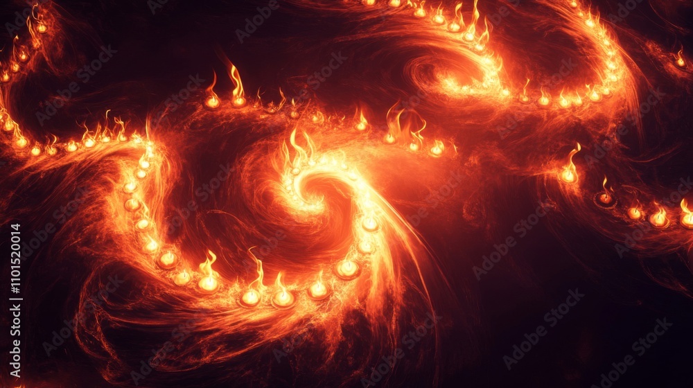 Swirling Flames and Candles in a Dark Abyss Swirling Flames and Candles in a Dark Abyss