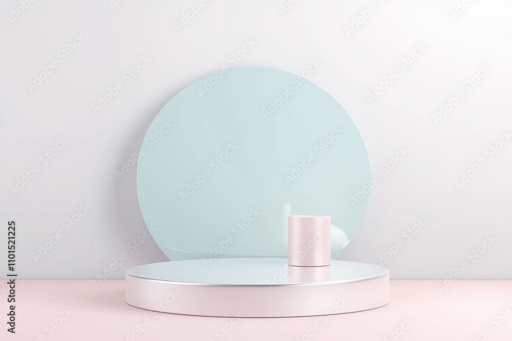 Pastel product display platform. Minimalist scene. Empty podium. Pink cylinder. Mockup. Clean background. Modern design. Cosmetic presentation. Advertising template. Exhibition showcase. Pastel product display platform. Minimalist scene. Empty podium. Pink cylinder. Mockup. Clean background. Modern design. Cosmetic presentation. Advertising template. Exhibition showcase.
