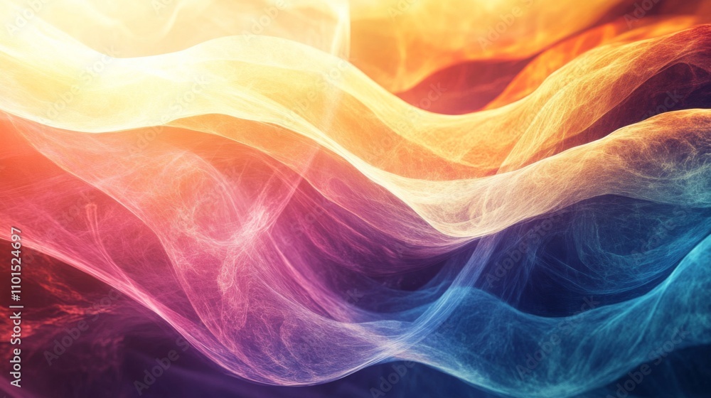 Obraz premium Abstract Colorful Wavy Pattern with Glowing Lines