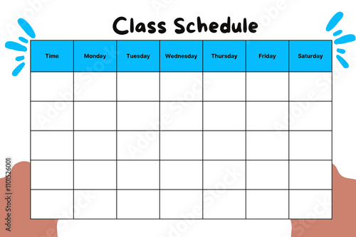 Class Schedule Template for Students with Time Slots - Organized Weekly Planner for School photo