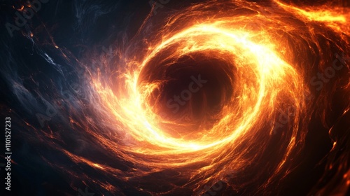 Fiery Vortex of Energy in Space