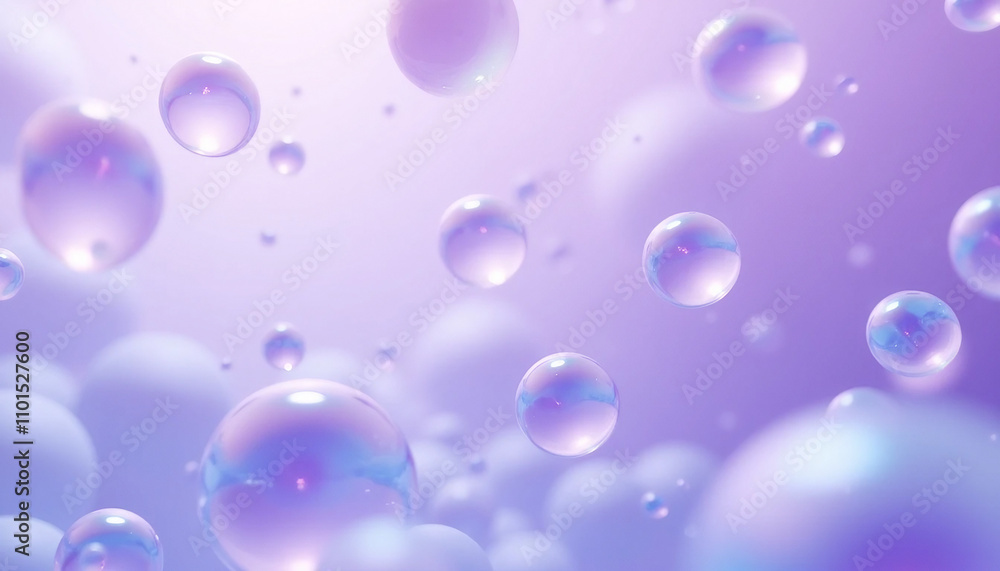 Abstract bubble background with translucent spheres in light purple and blue Abstract bubble background with translucent spheres in light purple and blue