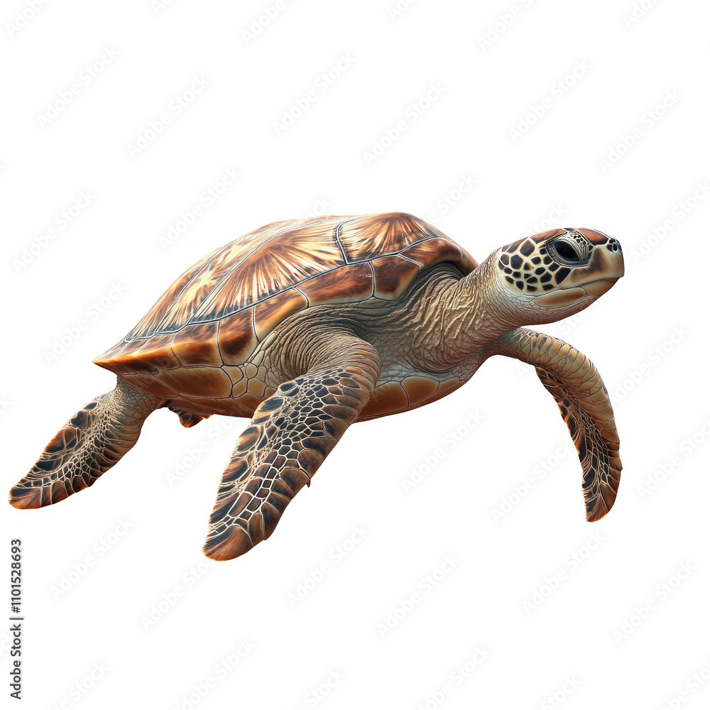 Fototapeta premium A turtle is swimming in the water