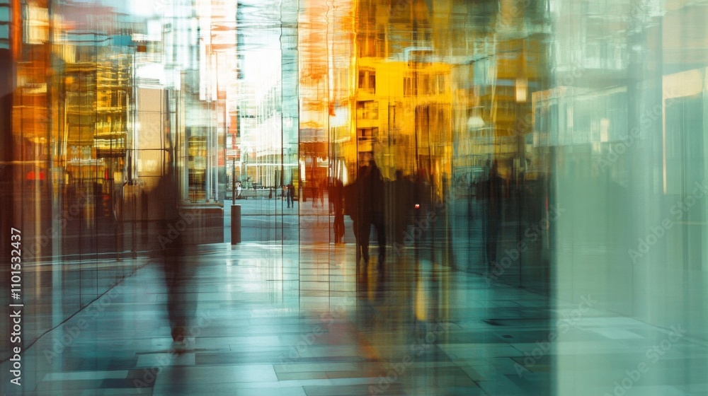 Blurred Reflections of Urban Life Through Glass Windows Blurred Reflections of Urban Life Through Glass Windows
