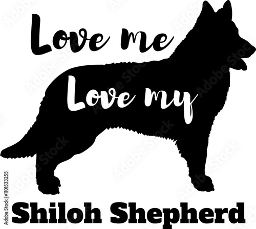 Shiloh Shepherd dog silhouette, dog, dog breeds, logo, vector, love me love my dog, silhouette, i love my dog, animal, illustration, icon, sign, design, black, symbol, pet, love 